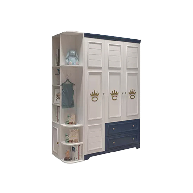 Wooden Armoire Cabinet Rectangle Kid's Armoire with Garment Rod