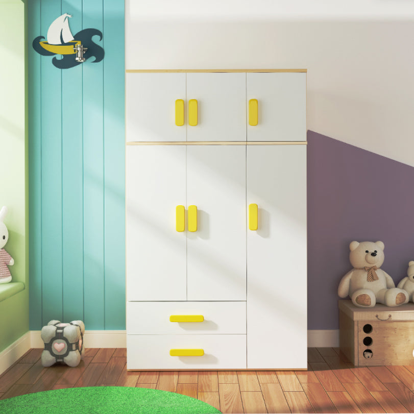 Rectangle Solid Wood Kid's Armoire Bedroom Armoire with Garment Rod