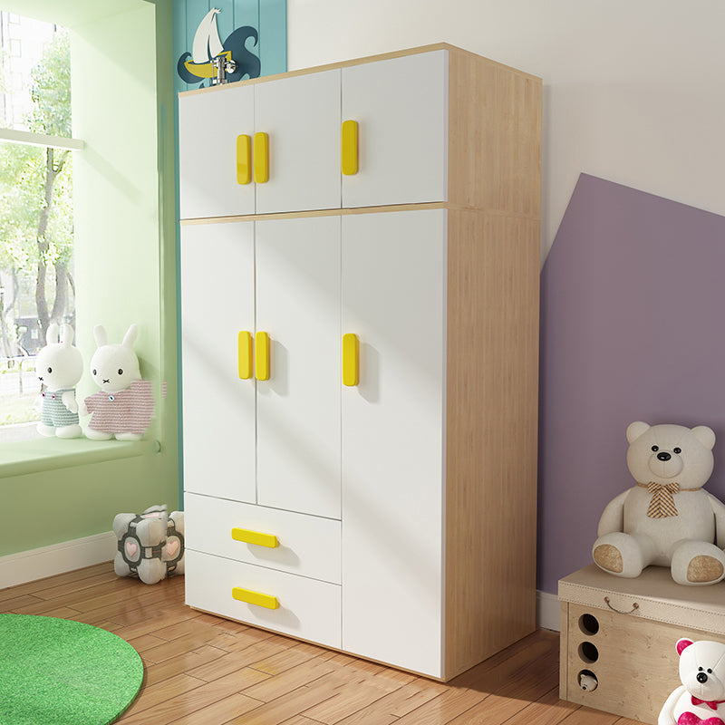 Rectangle Solid Wood Kid's Armoire Bedroom Armoire with Garment Rod