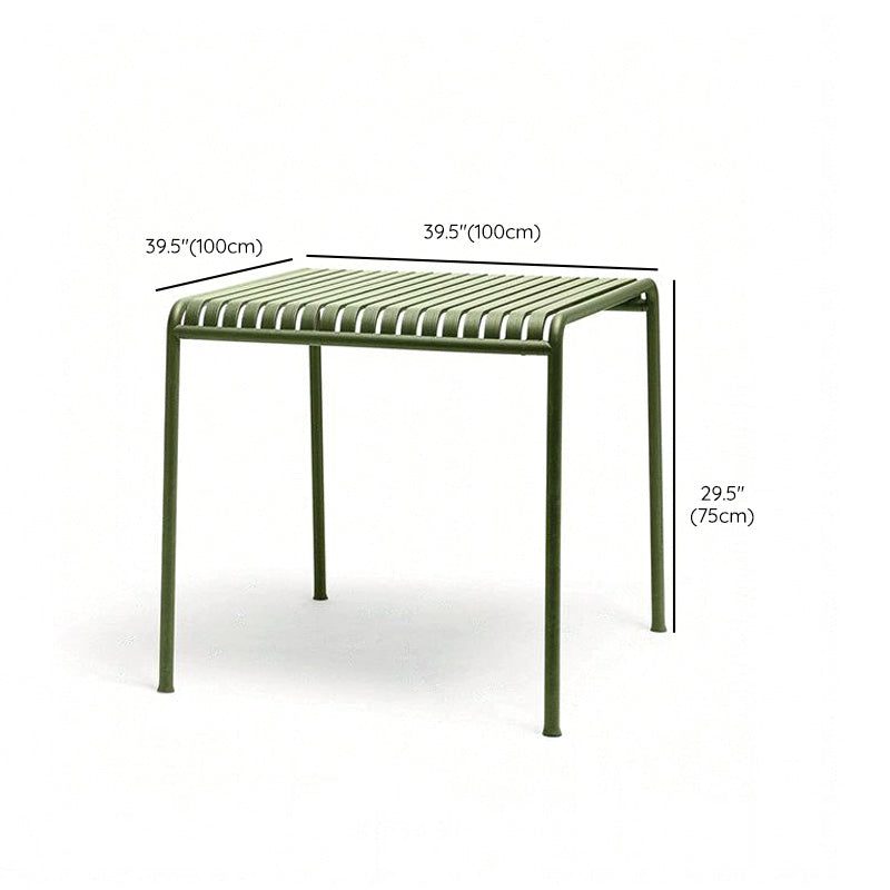 Contemporary Metal Green Dining Table Rust Resistant Dining Table