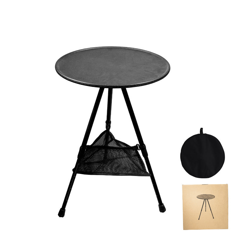 Industrial Metal Foldable Side Table Round Lift Dining Table