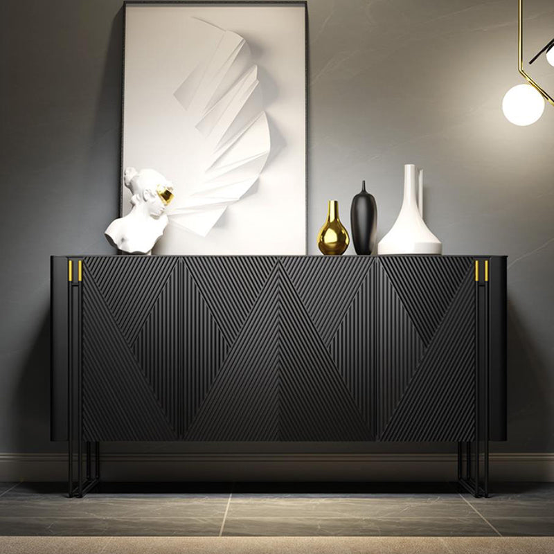 Contemporary and Modern Sideboard Stone Sideboard Table with Cabinets