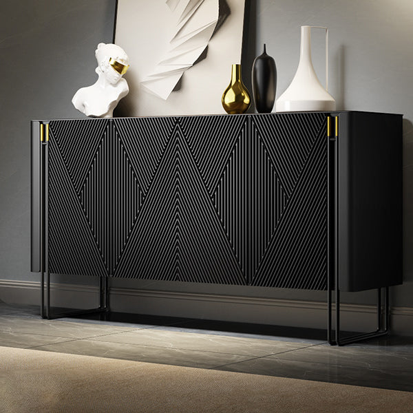 Contemporary and Modern Sideboard Stone Sideboard Table with Cabinets