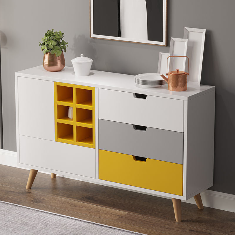 Engineered Wood Door Sideboard Glam Style Side Board for Living Room