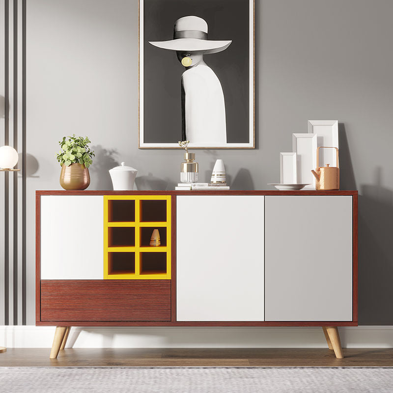 Engineered Wood Door Sideboard Glam Style Side Board for Living Room