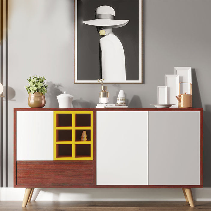 Engineered Wood Door Sideboard Glam Style Side Board for Living Room