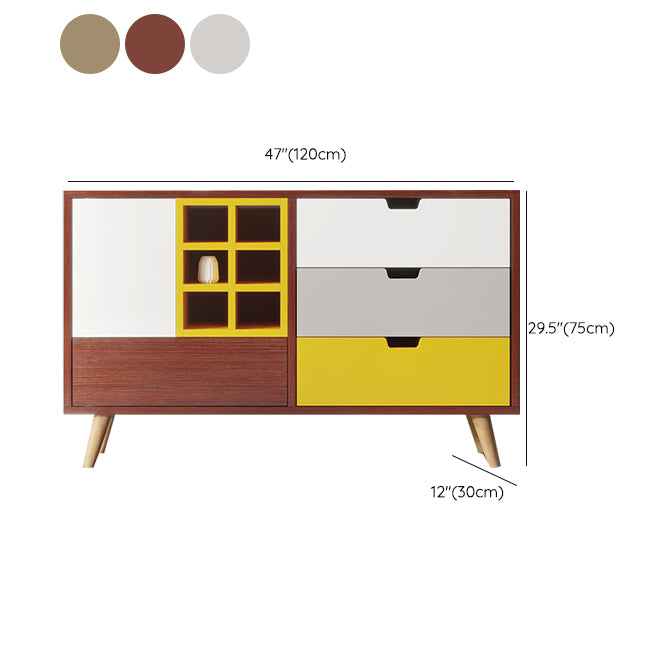 Engineered Wood Door Sideboard Glam Style Side Board for Living Room