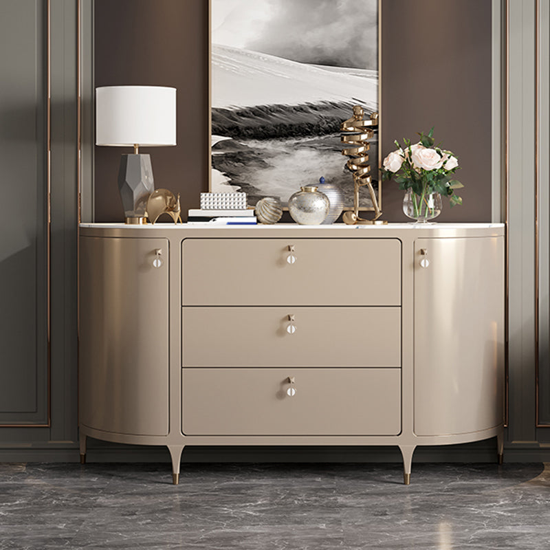 Glam Style Buffet Table Stone Buffet Sideboard with Cabinets