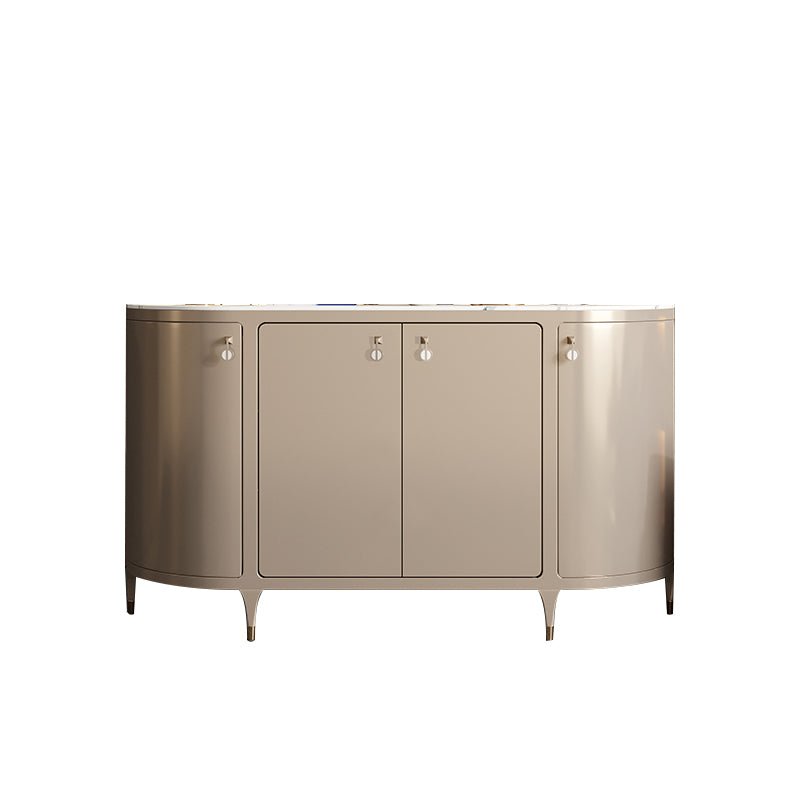 Glam Style Buffet Table Stone Buffet Sideboard with Cabinets