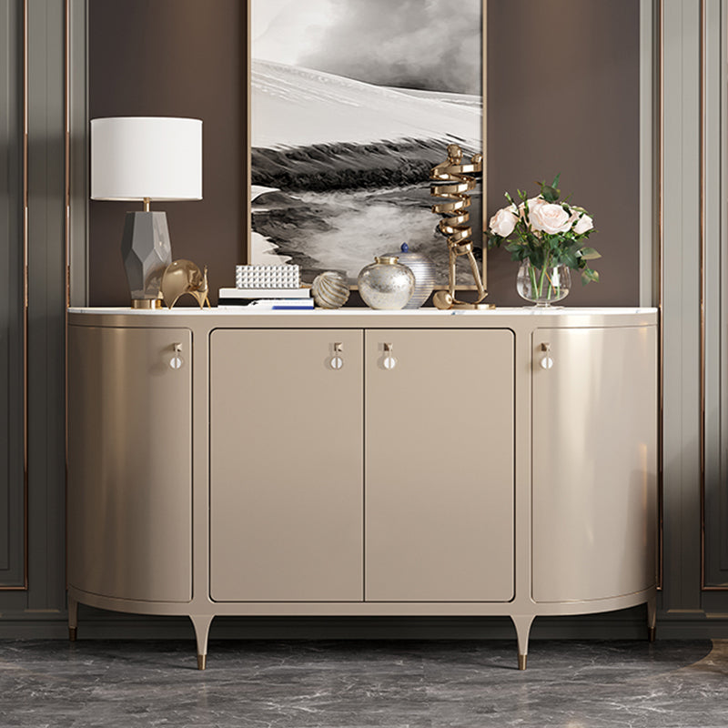 Glam Style Buffet Table Stone Buffet Sideboard with Cabinets