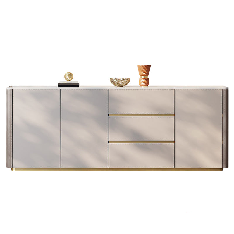 Glam Buffet Table Stone Buffet Sideboard with Cabinets and Drawers