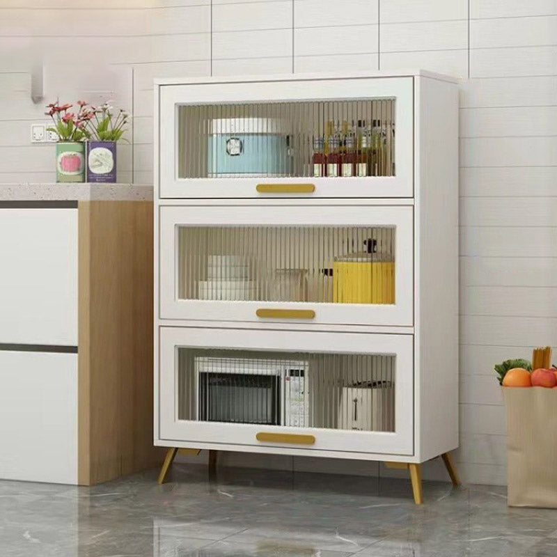 Glam Style Sideboard Engineered Wood Kitchen Sideboard with Glass Door