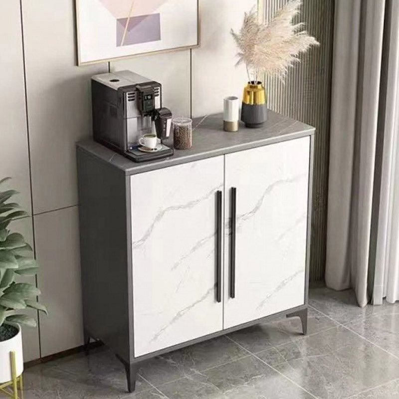 Stone Top Sideboard Engineered Wood Kitchen Sideboard with 2-Door