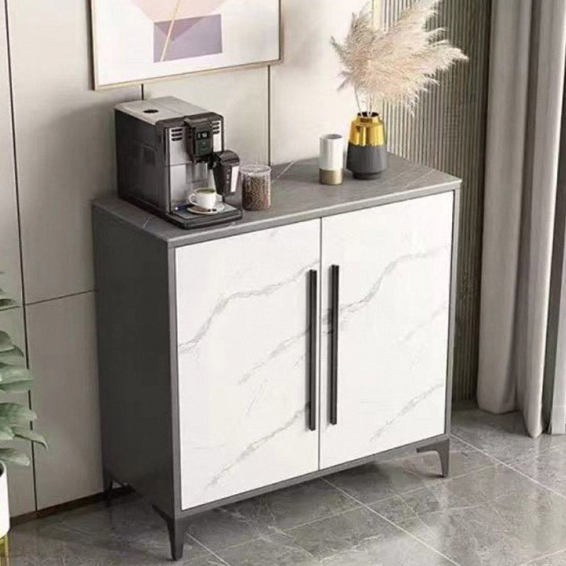 Stone Top Sideboard Engineered Wood Kitchen Sideboard with 2-Door