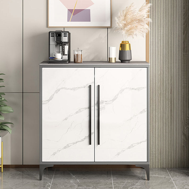 Stone Top Sideboard Engineered Wood Kitchen Sideboard with 2-Door