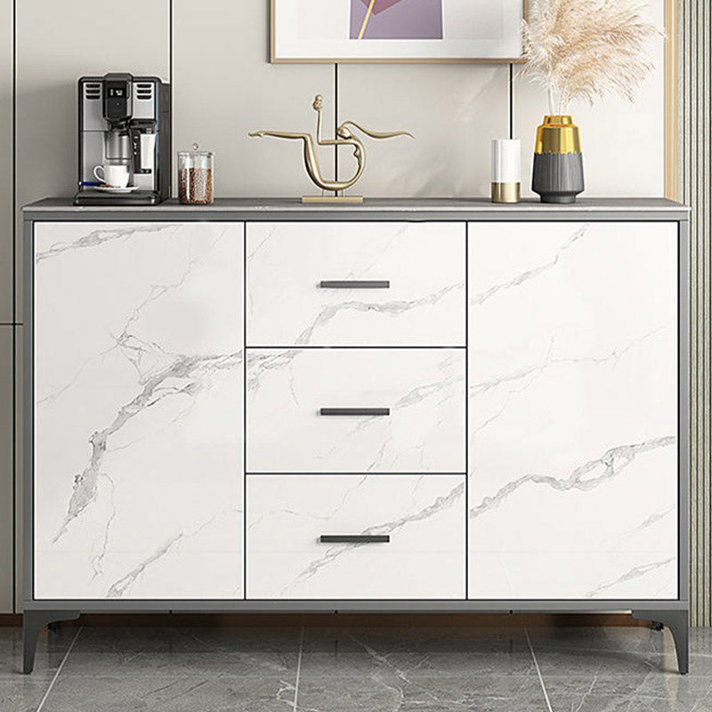 Stone Top Sideboard Engineered Wood Kitchen Sideboard with 2-Door