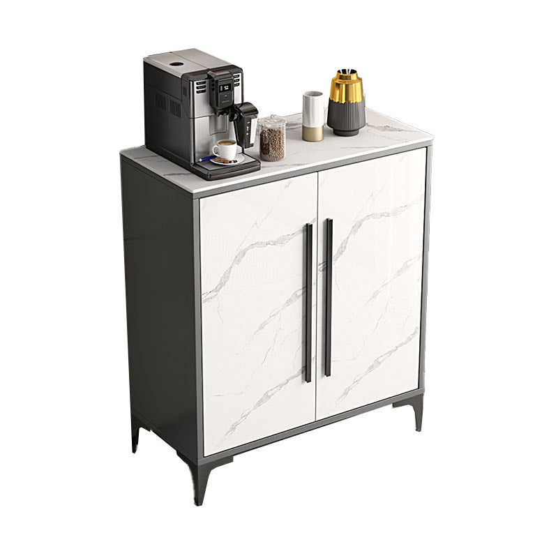 Stone Top Sideboard Engineered Wood Kitchen Sideboard with 2-Door