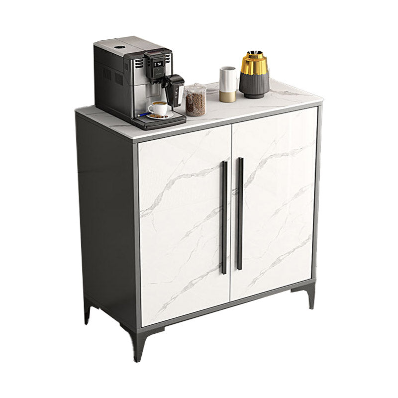 Stone Top Sideboard Engineered Wood Kitchen Sideboard with 2-Door