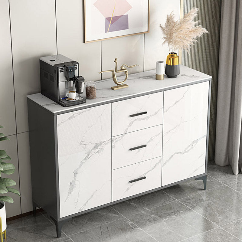 Stone Top Sideboard Engineered Wood Kitchen Sideboard with 2-Door