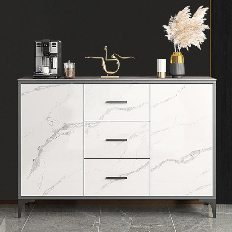 Stone Top Sideboard Engineered Wood Kitchen Sideboard with 2-Door