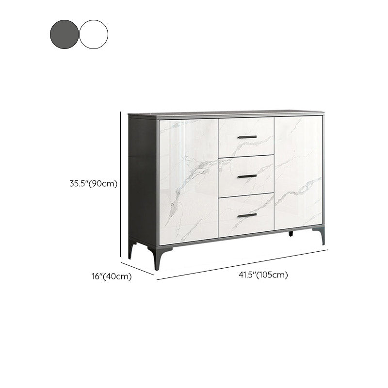 Stone Top Sideboard Engineered Wood Kitchen Sideboard with 2-Door