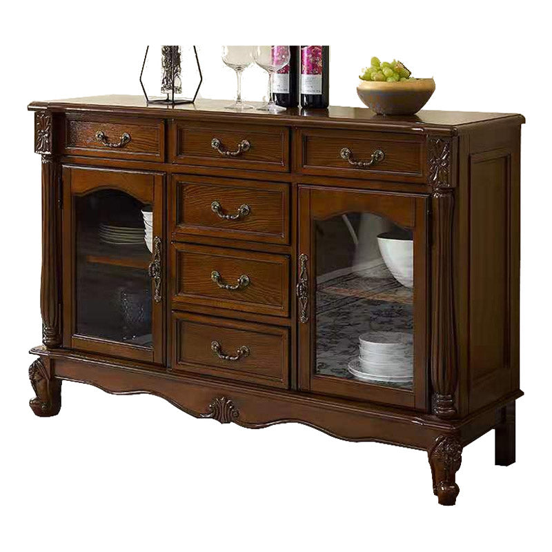 Modern Style Sideboard Solid Wood 2-Door Side Board for Kitchen Use