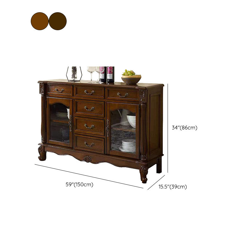 Modern Style Sideboard Solid Wood 2-Door Side Board for Kitchen Use