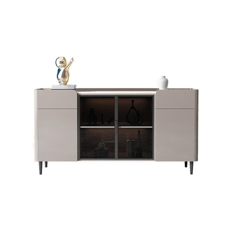 Glam Buffet Table Stone Buffet Credenza with Cabinets and Drawers