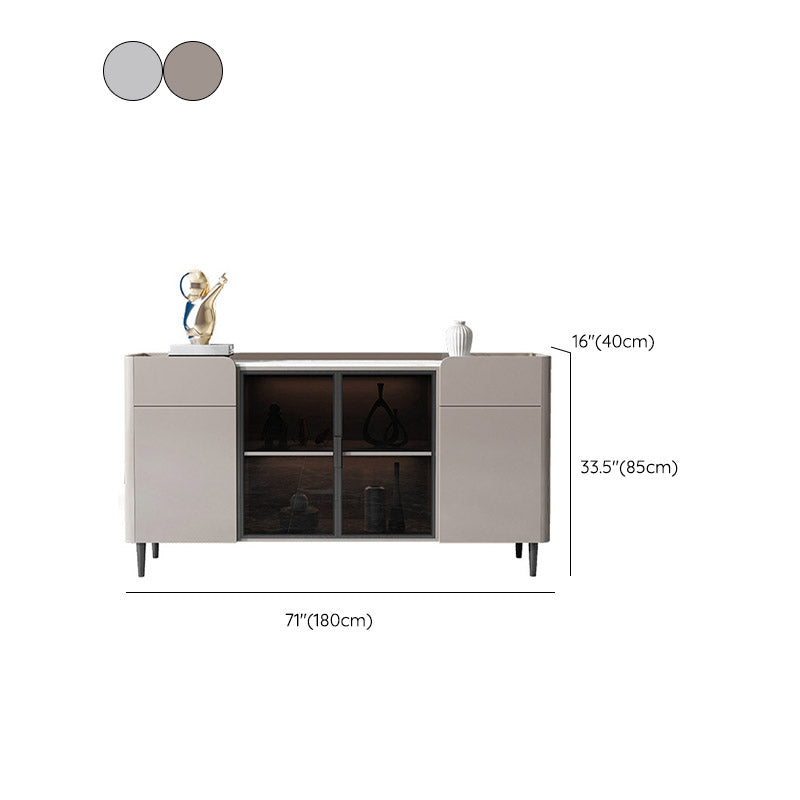 Glam Buffet Table Stone Buffet Credenza with Cabinets and Drawers