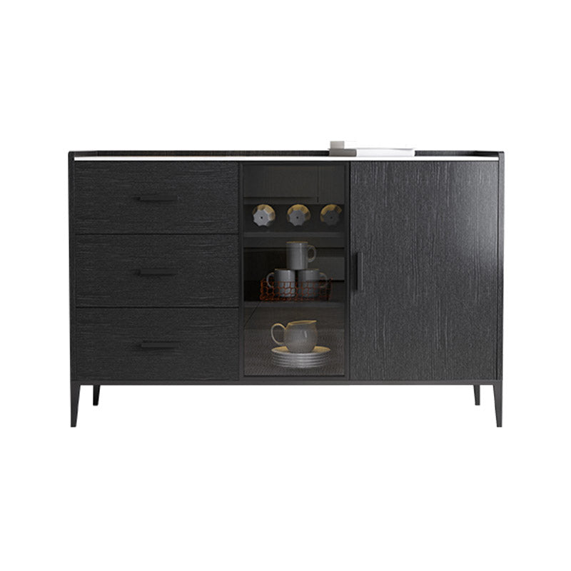 Stone Buffet Table Glam Style Buffet Credenza with Cabinets and Drawers