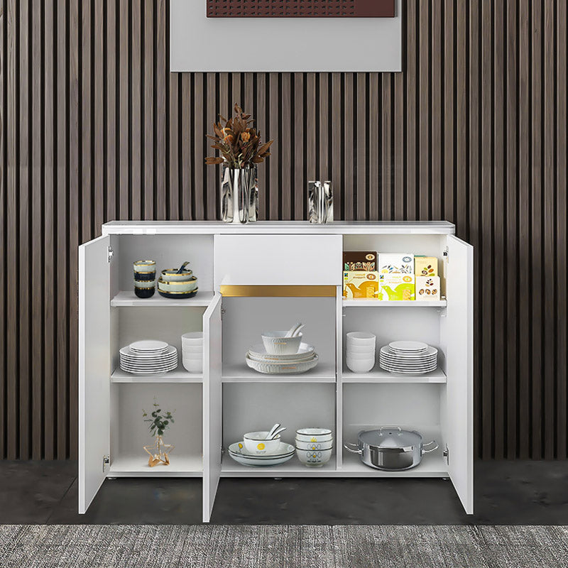 Stone Credenza Modern Dining Buffet with Cabinets and Drawers