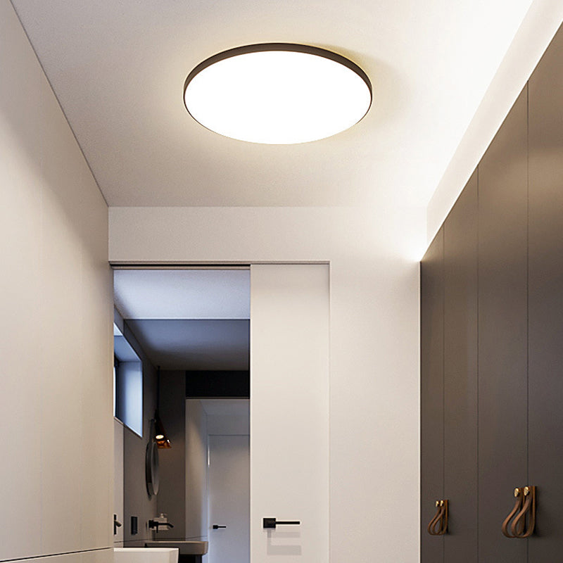 Contemporary Flush Mount Lighting White/Black LED Ceiling Light for Living Room