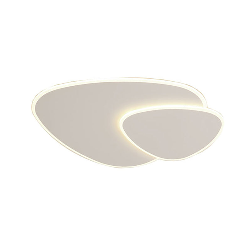 White 2-Light Flush Mount Lighting LED Modernism Ceiling Light for Bedroom