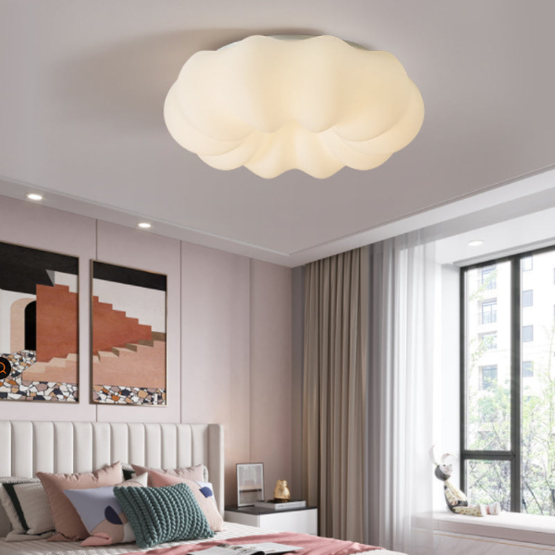 Modernism White Shaded Ceiling Light LED Flush Mount Lighting for Home