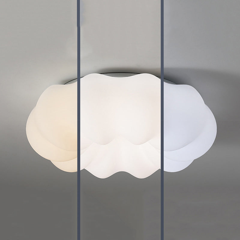 Modernism White Shaded Ceiling Light LED Flush Mount Lighting for Home