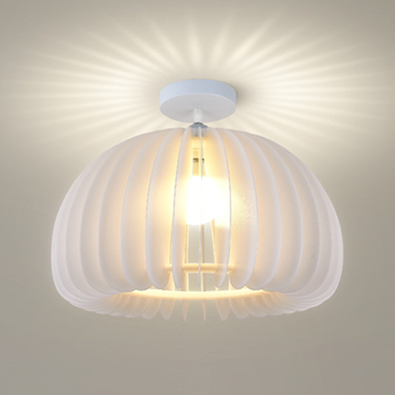 Modern Dome Shape Flush Mount Light Fixtures 1 Light Flush Mount Ceiling Light in White