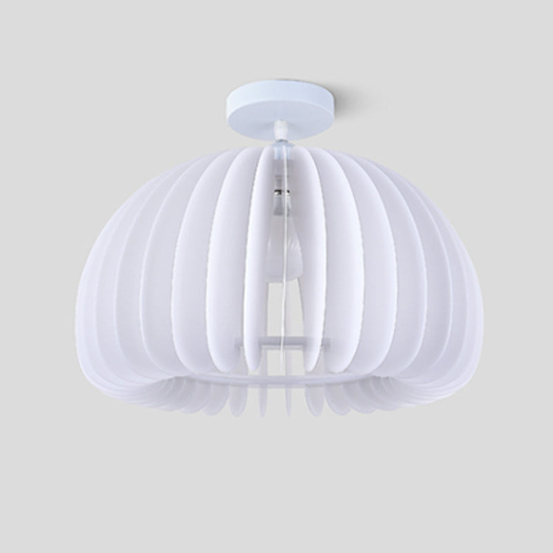 Modern Dome Shape Flush Mount Light Fixtures 1 Light Flush Mount Ceiling Light in White