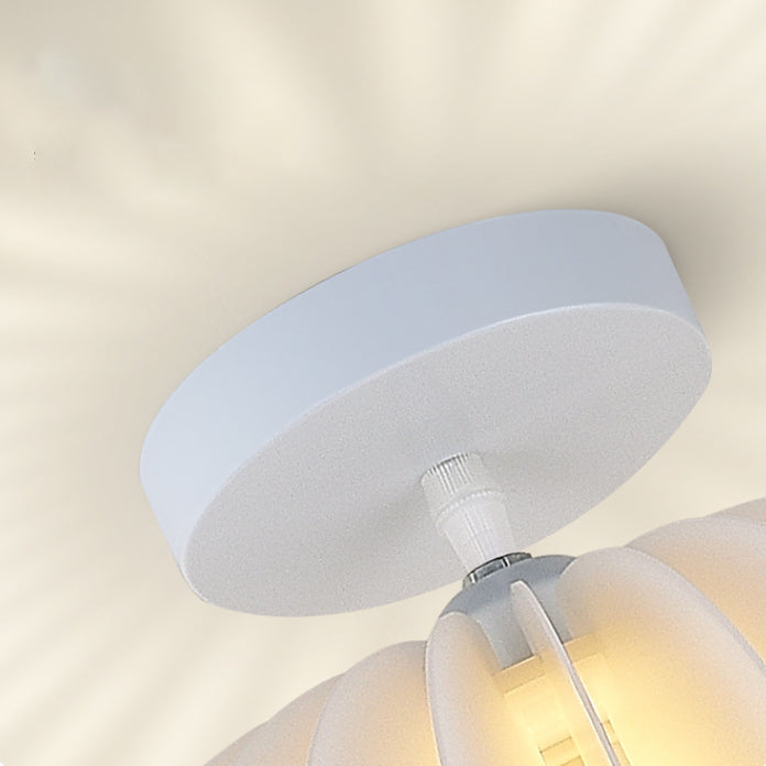 Modern Dome Shape Flush Mount Light Fixtures 1 Light Flush Mount Ceiling Light in White