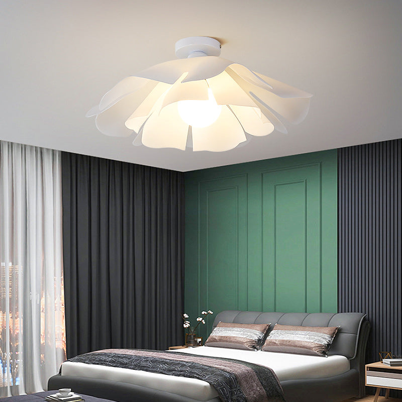 Nordic Ceiling Lamp White Acrylic Shade Flush Mount Light Fixture for Bedroom