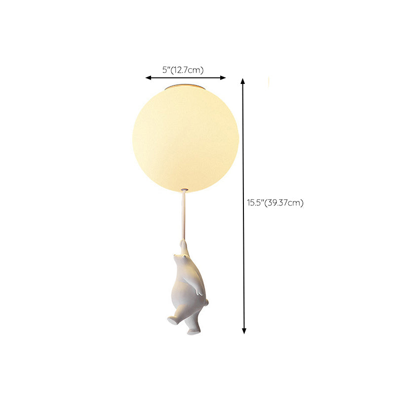 Nordic Ceiling Light Creative Bear Flush Mount Lighting Fixture for Bedroom