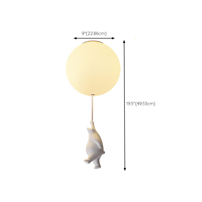 Nordic Ceiling Light Creative Bear Flush Mount Lighting Fixture for Bedroom