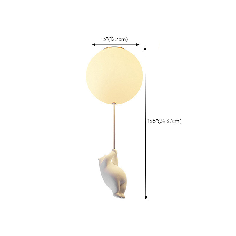 Nordic Ceiling Light Creative Bear Flush Mount Lighting Fixture for Bedroom