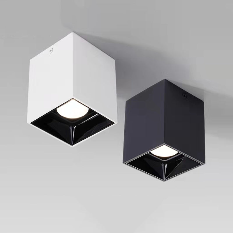 Cube 1 - Light Minimalist Flush Mount Contemporary Flush in Black / White