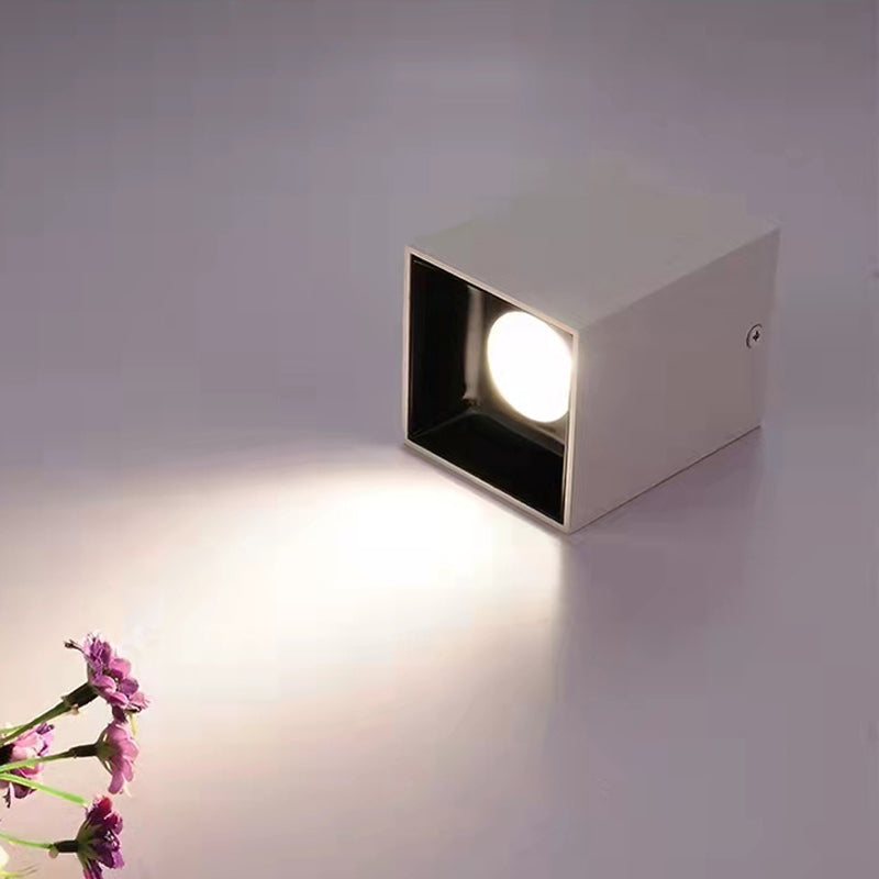 Cube 1 - Light Minimalist Flush Mount Contemporary Flush in Black / White