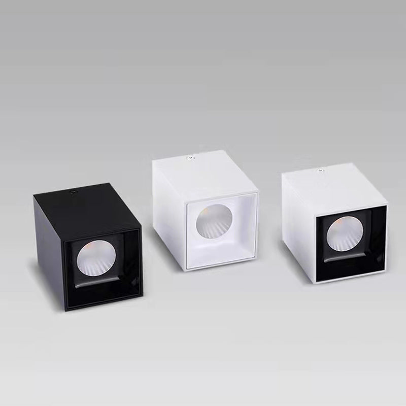 Cube 1 - Light Minimalist Flush Mount Contemporary Flush in Black / White