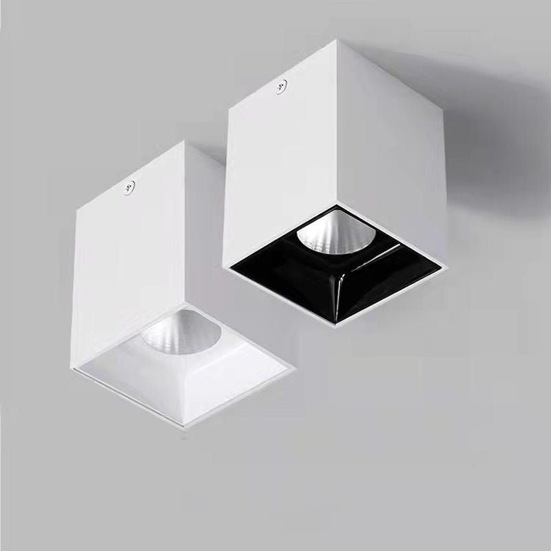 Cube 1 - Light Minimalist Flush Mount Contemporary Flush in Black / White