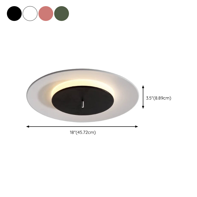 Nordic Round Ceiling Light Metal LED Flush Mount Lighting Fixture for Bedroom