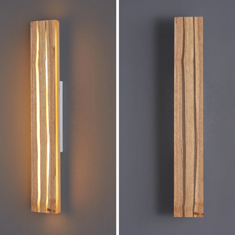 Modern LED Wall Light Fixture Simple Wooden Wall Light Sconce for Bedroom