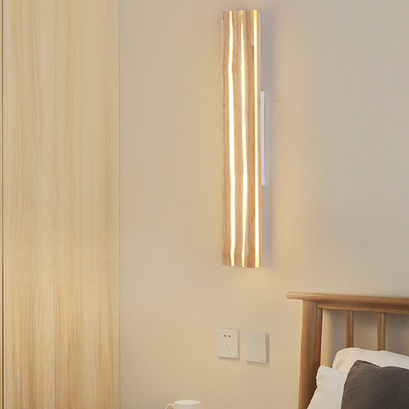 Modern LED Wall Light Fixture Simple Wooden Wall Light Sconce for Bedroom