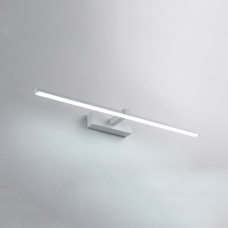 White Single Modernism Bathroom Vanity Light LED Metallic Bath Bar